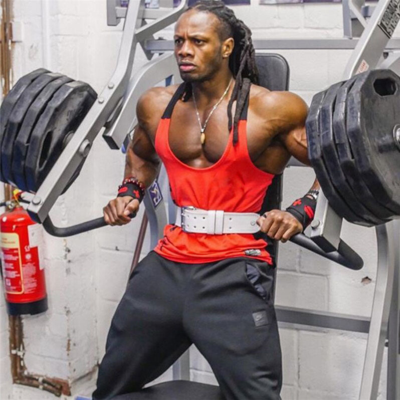 Men Solid Gym Stringer Tank Top Bodybuilding Fitness Singlets Muscle Vest Tees Sport Clothing