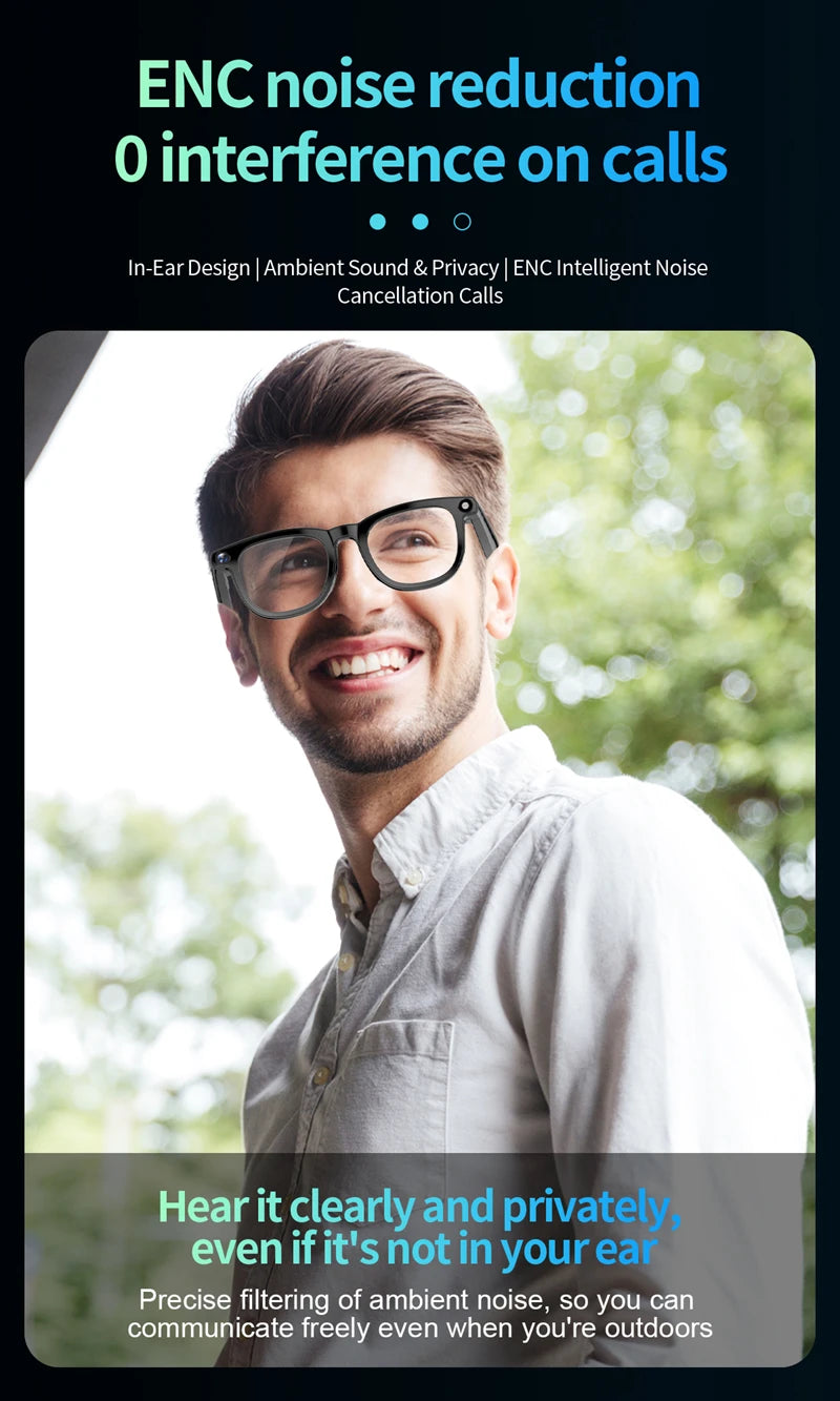 AI Smart Glasses 800W HD Camera Black Technology Image Translation Chat GPT Video Call Photo Waterproof For Men Women