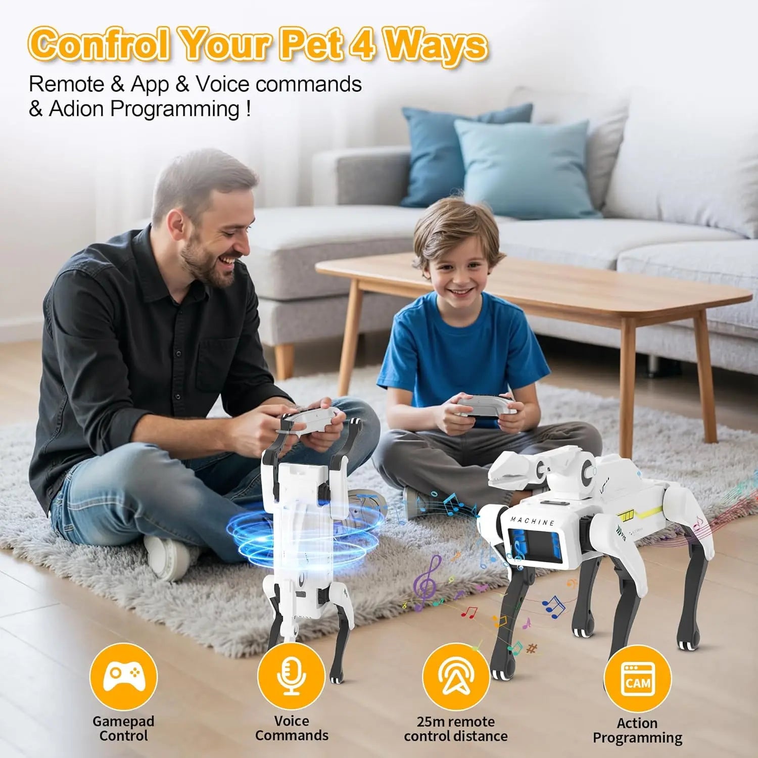 AI Simulation Robot Dog Intelligent Machine Dog Voice Command APP Control Programming Interactive Performs Acrobatics Robot Dog