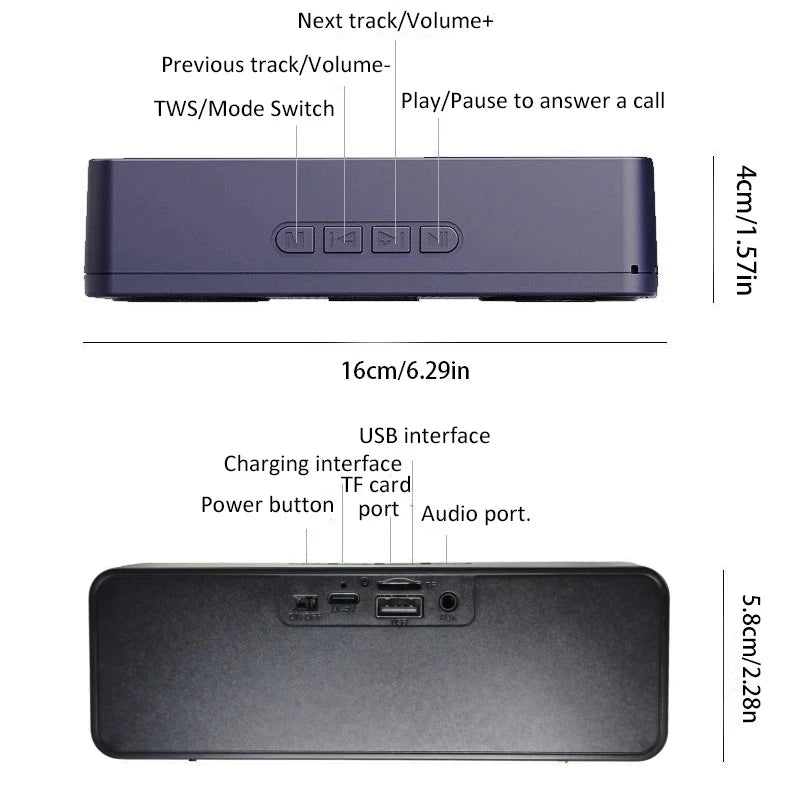 Mini Bluetooth-Compatible Speaker Wireless Smart Portable Speakers For Mobile Phone Audio Computer Convenient Radio