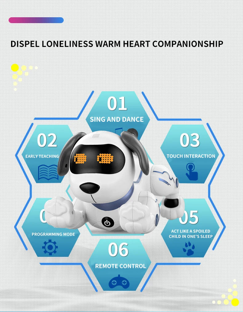 Children's AI Intelligent Pet Dog Intelligent Programming Voice Touch Sensing Mechanical Dog Robot Perfect Children's Gift