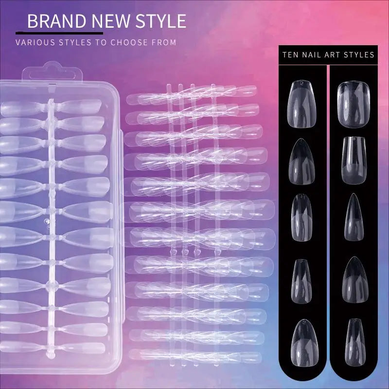 Nail Press on Tips  Short Artificial American Capsules Long Soft Gel Almond