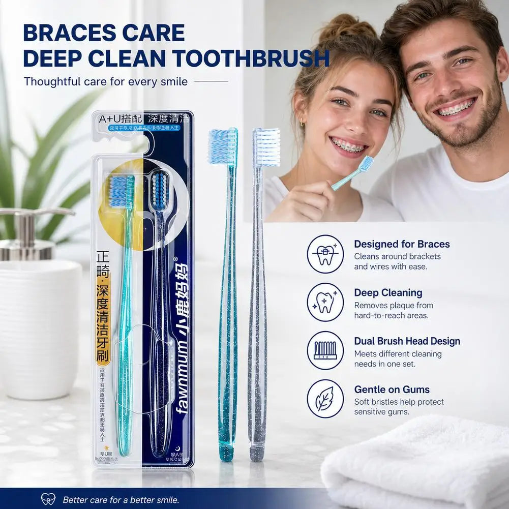 2Pcs  Toothbrush  Soft Bristle