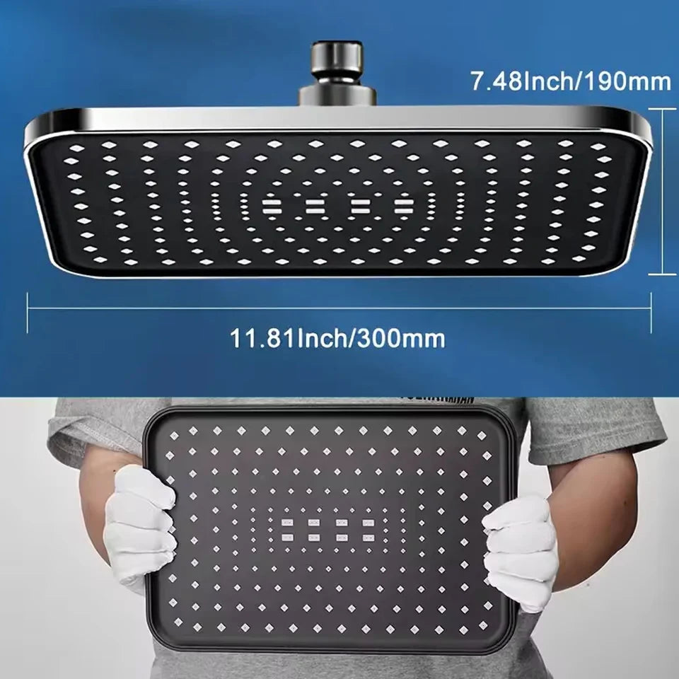 🔥🔥🔥Top spray showerhead 30cm Large Size High Pressure Overhead Rain Large Flow Booster Rain Shower Head 360° Rotation Water Saving