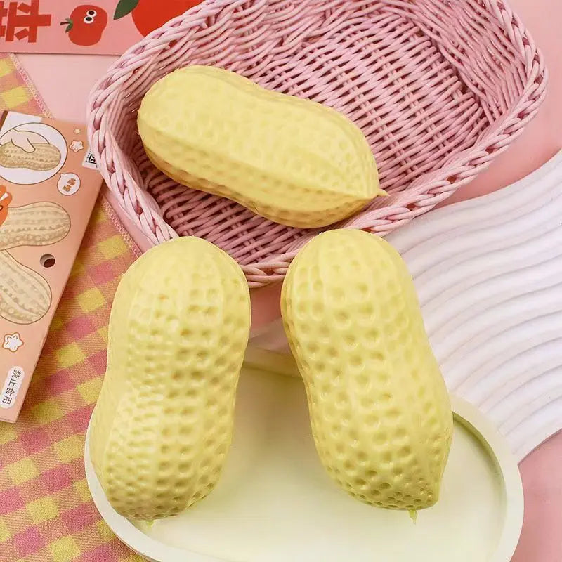 Peanut Squishy Toy Super Soft Squeeze Stress Relief Fidget Toy Slow Rebound Sensory Anti-Anxiety Squishies for Kids Adults Gifts