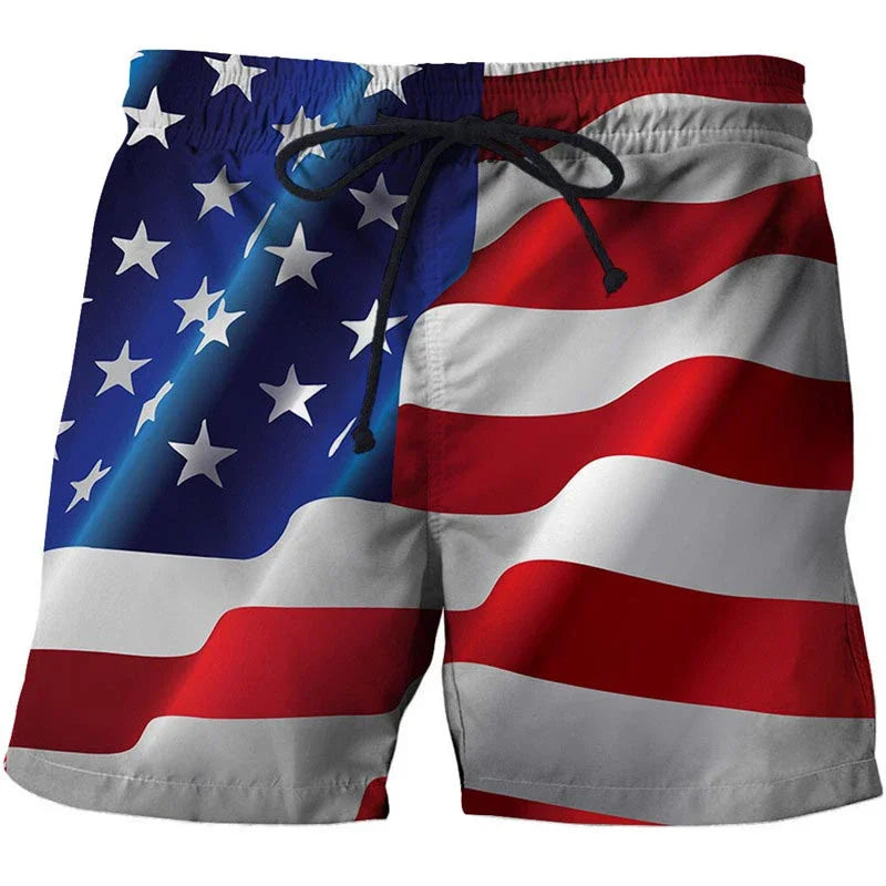 Men's Swimwear Shorts American Flag  USA Flag Swimsuit Sports Pants