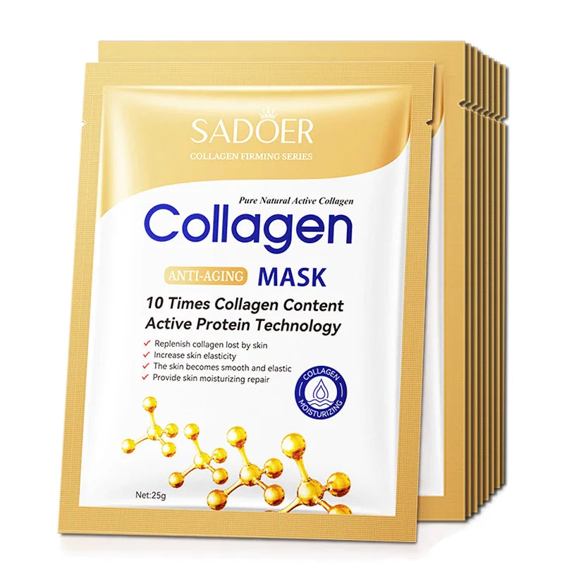 10pcs Anti-wrinkle Collagen Face Mask Moisturizing Anti-aging Wrinkle Whitenting skincare Face Sheet Mask Facial Masks Skin Care