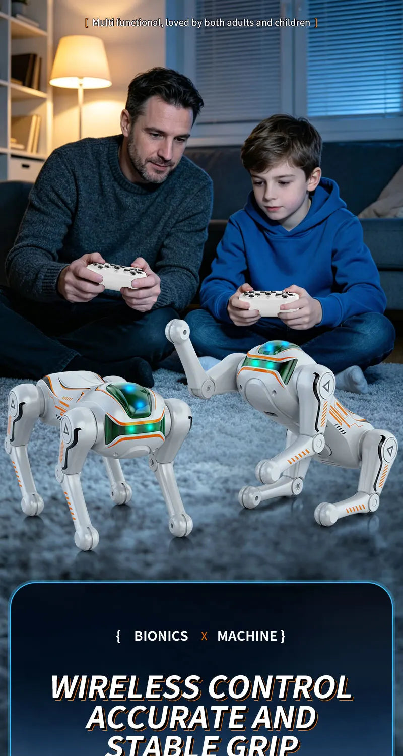Intelligent AI machine dog dialogue programming remote control bionic dog cool special effects remote control robot toy gift