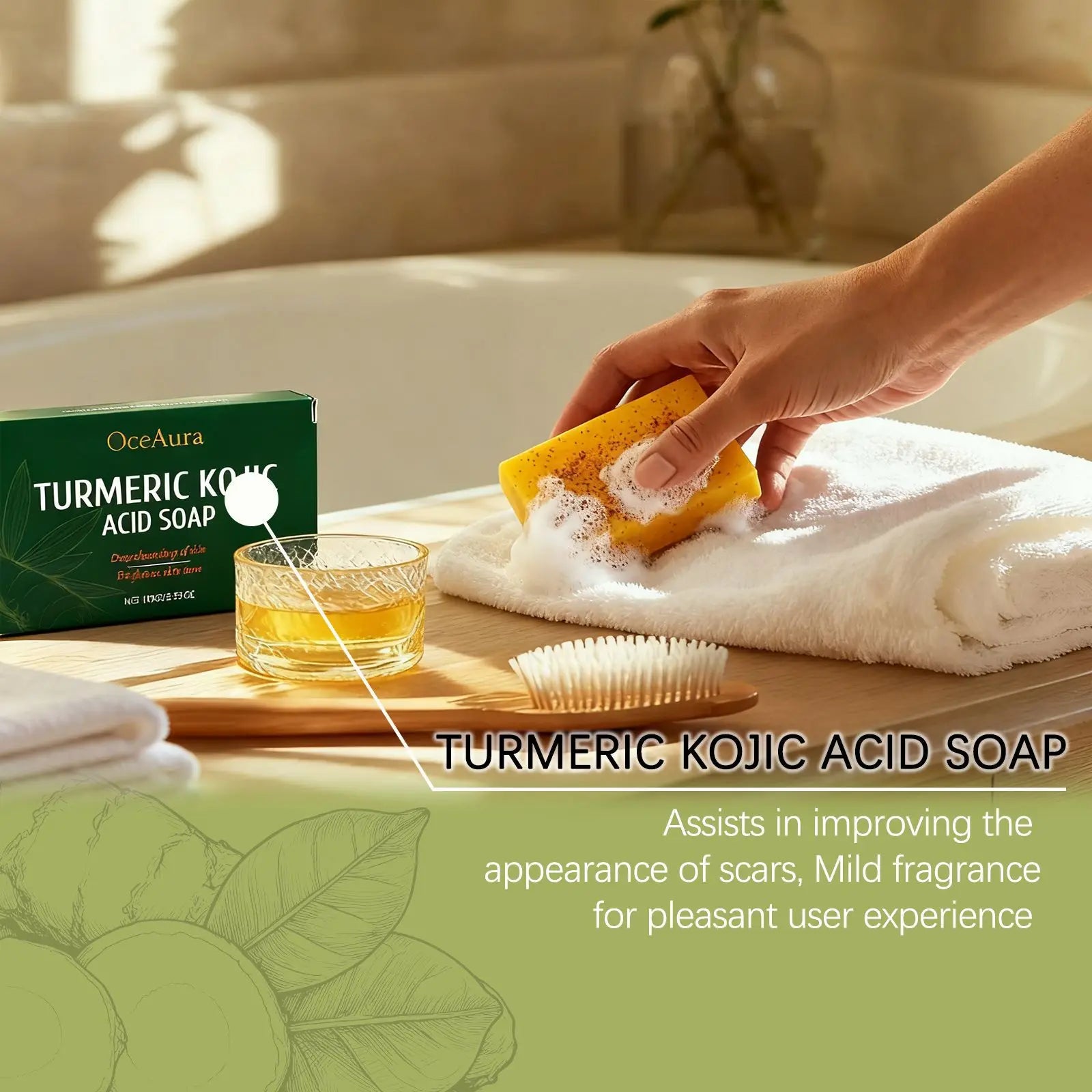 Turmeric  Soap Deep Hydration Brightening  Soft Smooth  Skin Lightening Soap 100g