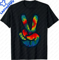 PEACE SIGN Love 60s Style Tie Dye Hippie Costume Shirt Unisex Style Shirts for Women Casual Tops Print Streetwear T-shirts