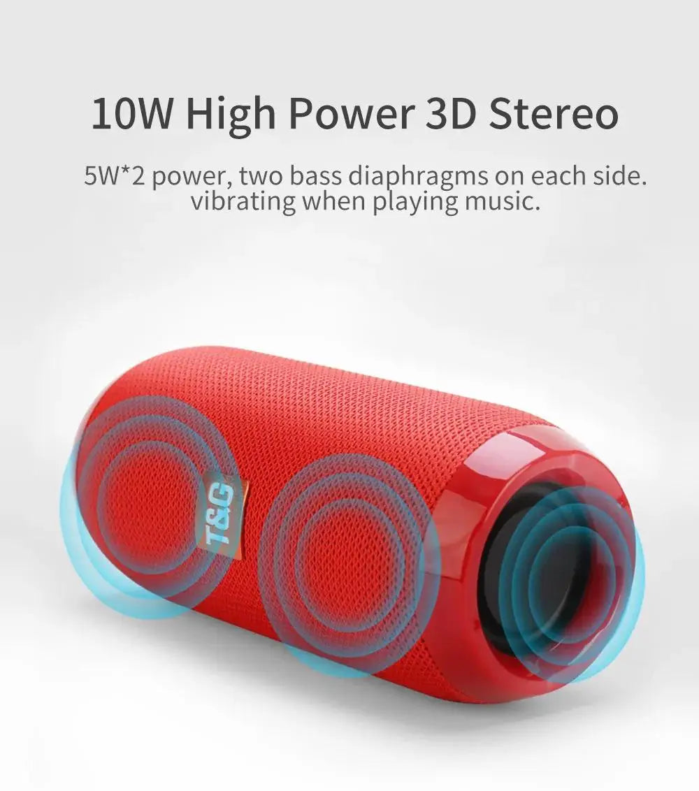 Portable Bluetooth Speaker, Wireless TWS Pairing IPX5Waterproof 1200mAh Battery TF FM Radio with Stereo Bass for Outdoor Use