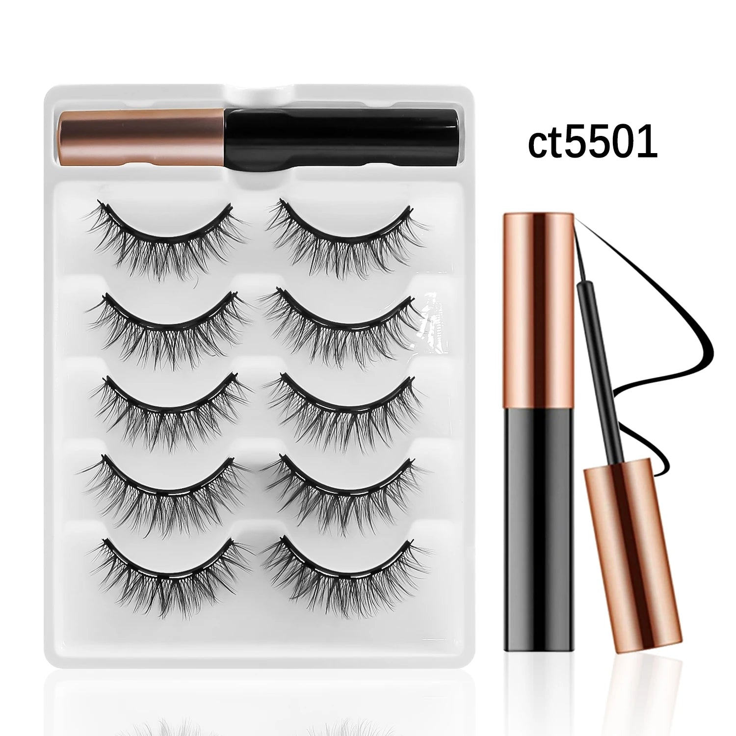 REDSIREN Natural Magnetic Lashes Makeup 1/5Pairs Reusable Magnetic  Eyelashes and Eyeliner Kit