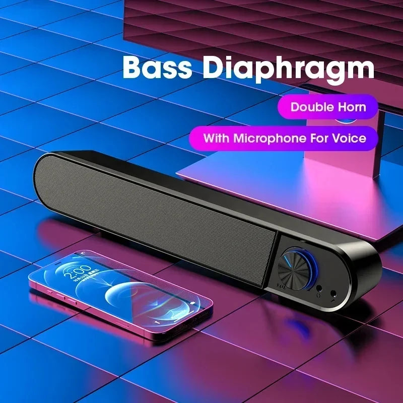 Bluetooth 5.0 4D Surround Soundbar Home Theater Stereo Subwoofer Wired Wireless Speaker for PC Laptop Gaming Movies