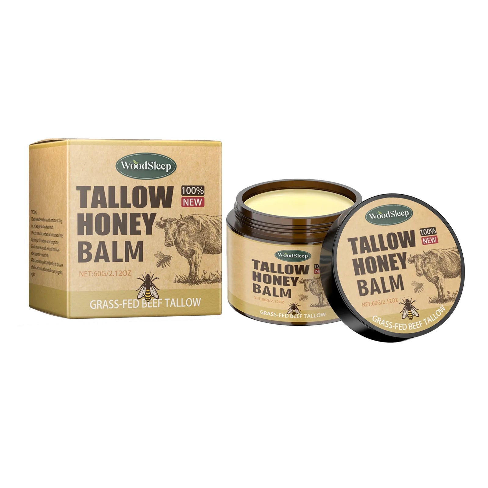 Beef Tallow Honey Moisturizer Cream Nourish Hydrating Brighten Face Body Lotion Gentle Skin Rejuvenation Balm Korean Cosmetics