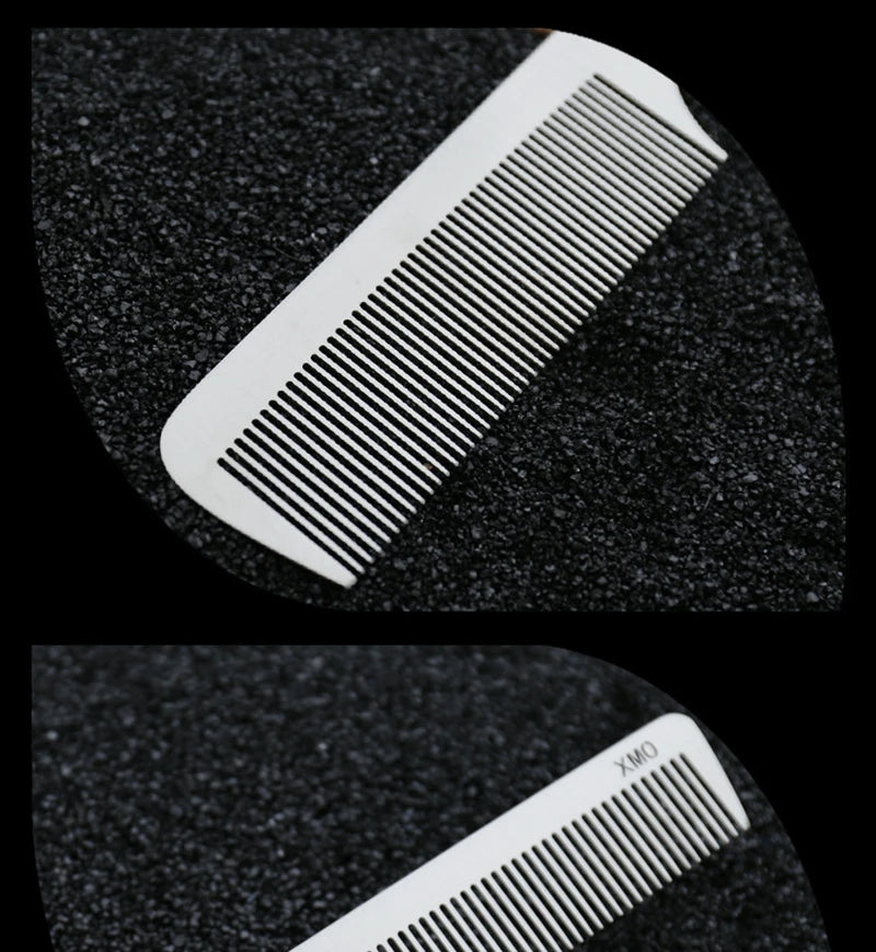 Brainbow 1PC Titanium Steel Comb Professional Salon Hair Hairdressing Anti-static Barbers Comb Ultra Thin Hair Brush for Men