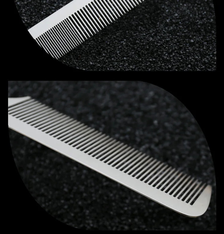 Brainbow 1PC Titanium Steel Comb Professional Salon Hair Hairdressing Anti-static Barbers Comb Ultra Thin Hair Brush for Men