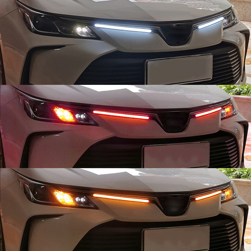 Car DRL Daytime Running Light Car Streamer Flow Day Light Auto Headlight Sequential Strip 2 Pcs/set
