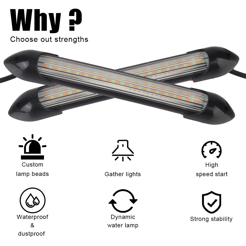 Car DRL Daytime Running Light Car Streamer Flow Day Light Auto Headlight Sequential Strip 2 Pcs/set